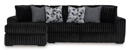 Midnight-Madness Onyx 2-Piece Left Arm Facing Chaise Sectional by Ashley at Eve Furniture