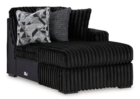 Midnight-Madness Onyx 2-Piece Oversized Double Chaise by Ashley at Eve Furniture
