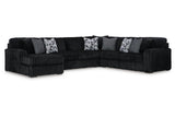 Midnight-Madness Onyx 4-Piece Left Arm Facing Chaise Sectional by Ashley at Eve Furniture