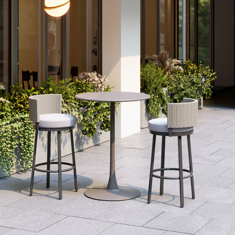 Midnight Wave White Outdoor Barstool by Zuomod at Eve Furniture