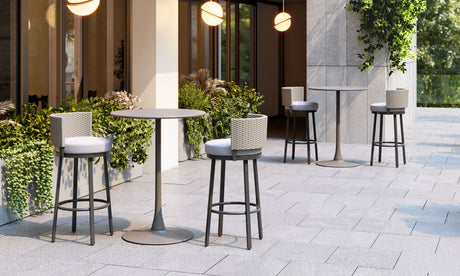 Midnight Wave White Outdoor Barstool by Zuomod at Eve Furniture
