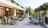 Midnight Wave White Outdoor Barstool by Zuomod at Eve Furniture