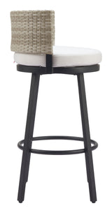 Midnight Wave White Outdoor Barstool by Zuomod at Eve Furniture