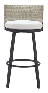 Midnight Wave White Outdoor Barstool by Zuomod at Eve Furniture