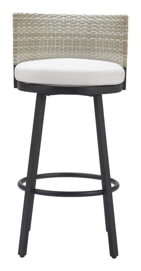 Midnight Wave White Outdoor Barstool by Zuomod at Eve Furniture