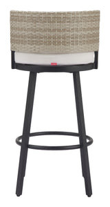Midnight Wave White Outdoor Barstool by Zuomod at Eve Furniture