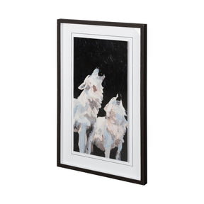 Midnight Wolves by Julie Devine a Hand Embellished Textured Framed Art Print Matted under Glass by Mercana at Eve Furniture