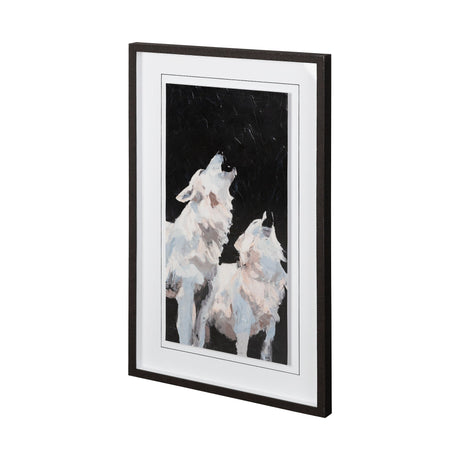 Midnight Wolves by Julie Devine a Hand Embellished Textured Framed Art Print Matted under Glass by Mercana at Eve Furniture