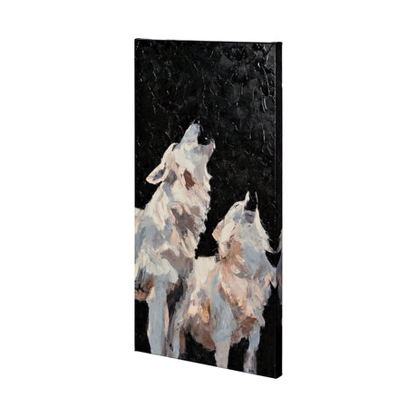 Midnight Wolves by Mercana Studio a Hand Embellished Textured Canvas by Mercana at Eve Furniture