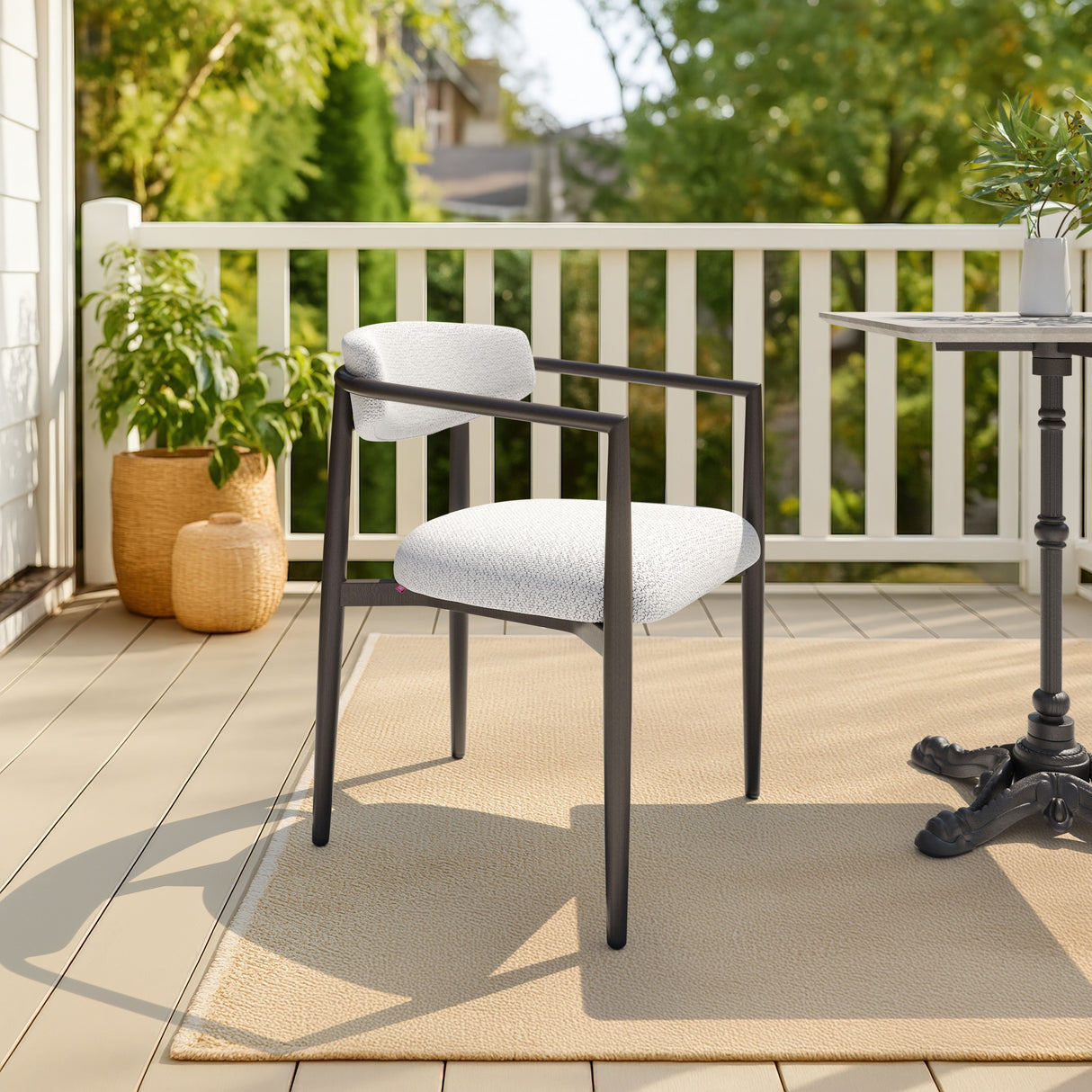 Midori White Outdoor Dining Chair by Zuomod at Eve Furniture