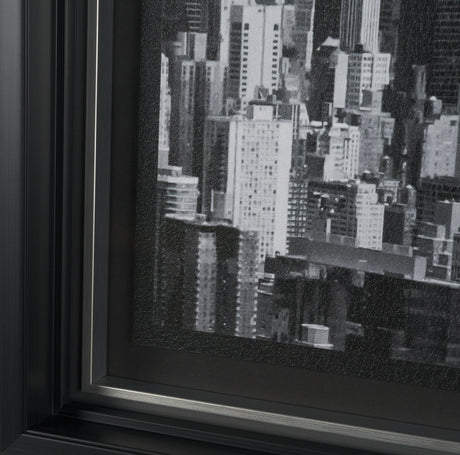 Midtown Manhattan Skyline (Set of 3) by Richard Silver Textured Framed Art Print Matted under Glass by Mercana at Eve Furniture
