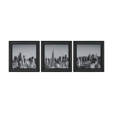 Midtown Manhattan Skyline (Set of 3) by Richard Silver Textured Framed Art Print Matted under Glass by Mercana at Eve Furniture