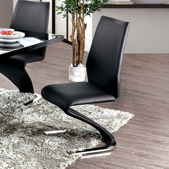Midvale Black/Chrome Side Chair Set of 2