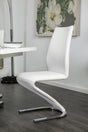 Midvale White/Chrome Side Chair, Set of 2 by Furniture of America at Eve Furniture