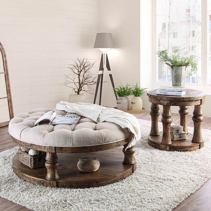 Mika Antique Oak Coffee Table by Furniture of America at Eve Furniture