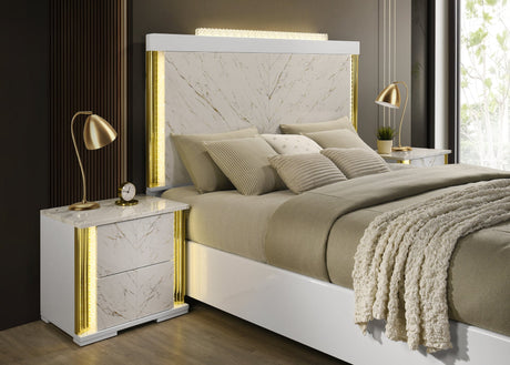 Mika Ultra-Modern Luminous White Bedroom Set by New Era Innovations at Eve Furniture