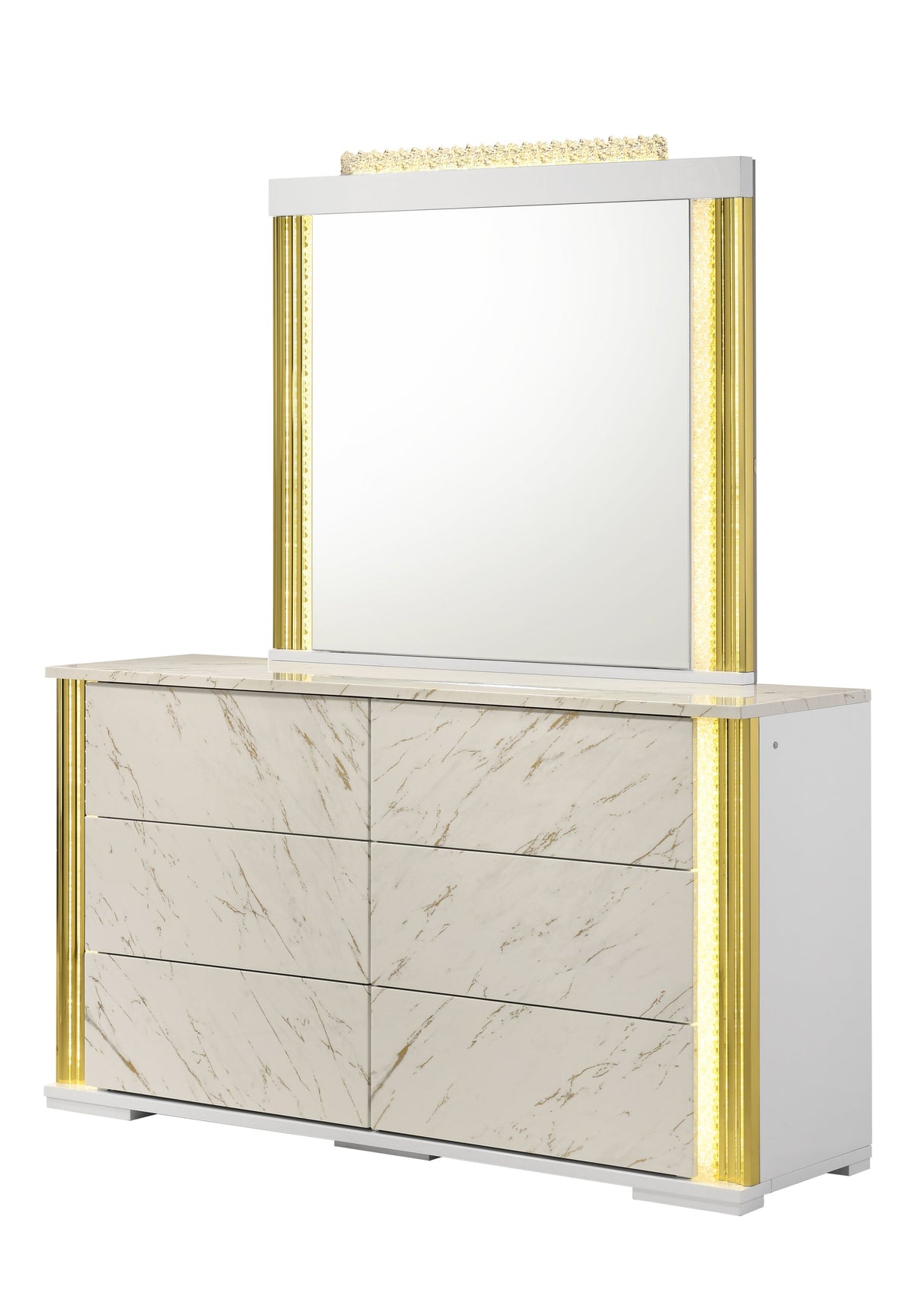 Mika Ultra-Modern Luminous White Bedroom Set by New Era Innovations at Eve Furniture