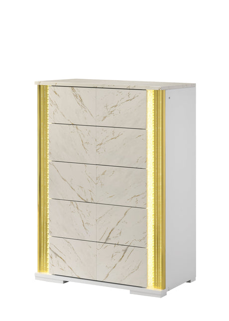 Mika Ultra-Modern Luminous White Bedroom Set by New Era Innovations at Eve Furniture
