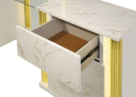 Mika Ultra-Modern Luminous White Bedroom Set by New Era Innovations at Eve Furniture