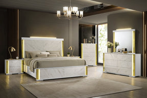 Mika Ultra-Modern Luminous White Bedroom Set by New Era Innovations at Eve Furniture