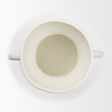 Mika Wide White Ceramic Vase w/ Handles by Mercana at Eve Furniture