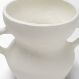Mika Wide White Ceramic Vase w/ Handles by Mercana at Eve Furniture