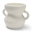 Mika Wide White Ceramic Vase w/ Handles by Mercana at Eve Furniture