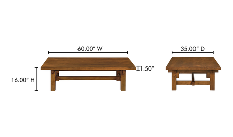 Mikoshi Coffee Table - Vintage Brown by Moe's Home at Eve Furniture