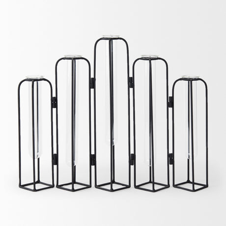 Mila 13.4L x 2.5W x 11.0H Metal and Glass Decorative Accent by Mercana at Eve Furniture