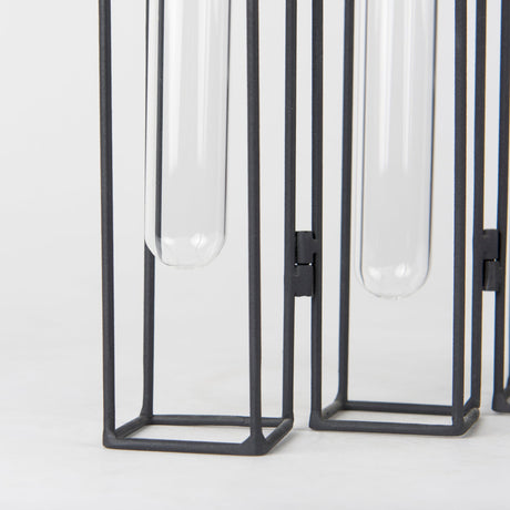 Mila 13.4L x 2.5W x 11.0H Metal and Glass Decorative Accent by Mercana at Eve Furniture