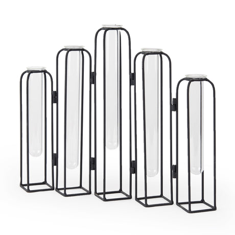 Mila 13.4L x 2.5W x 11.0H Metal and Glass Decorative Accent by Mercana at Eve Furniture