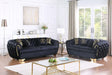 Mila Black Velvet Living Room Set by New Era Innovations at Eve Furniture