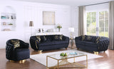 Mila Black Velvet Living Room Set by New Era Innovations at Eve Furniture