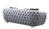 Mila Light Grey Velvet Living Room Set by New Era Innovations at Eve Furniture