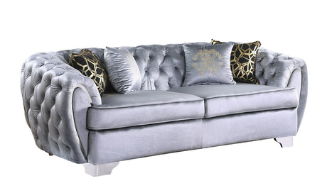 Mila Light Grey Velvet Living Room Set by New Era Innovations at Eve Furniture