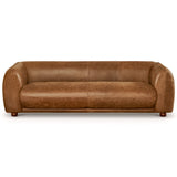 Mila Mid-Century Modern Brown Genuine Leather Sofa by Ashcroft Imports at Eve Furniture