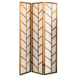 Mila Walnut/Linen Foldable 3-Panel Screen by Coaster at Eve Furniture