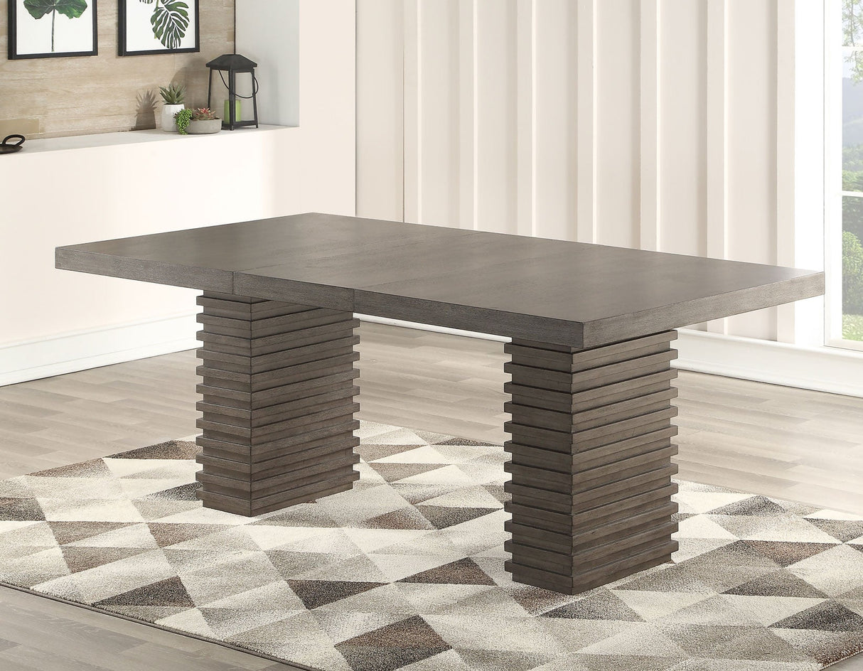 Mila Washed Gray Dining Room Set by Steve Silver at Eve Furniture