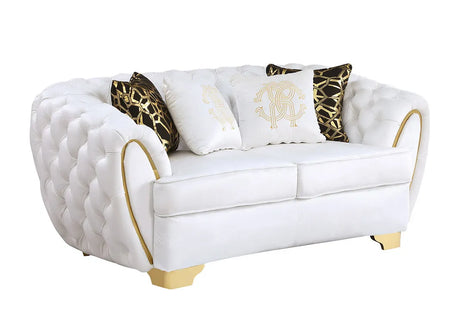 Mila White Sofa Loveseat by New Era Innovations at Eve Furniture