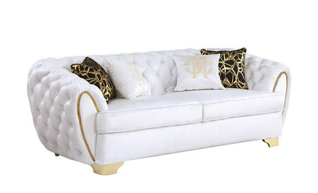 Mila White Velvet Living Room Set by New Era Innovations at Eve Furniture