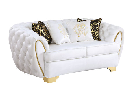 Mila White Velvet Living Room Set by New Era Innovations at Eve Furniture