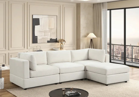 Milan Beige 4-Piece Performance Fabric Modular Sectional by Happy Homes at Eve Furniture