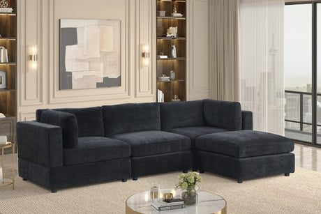 Milan Black 4-Piece Performance Fabric Modular Sectional by Happy Homes at Eve Furniture