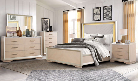 Milan Pale Brown Bedroom Set by Cosmos Furniture at Eve Furniture