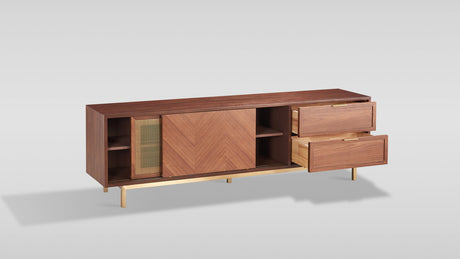 Milana Walnut Gold TV Console by New Era Innovations at Eve Furniture