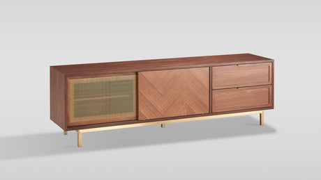 Milana Walnut Gold TV Console by New Era Innovations at Eve Furniture