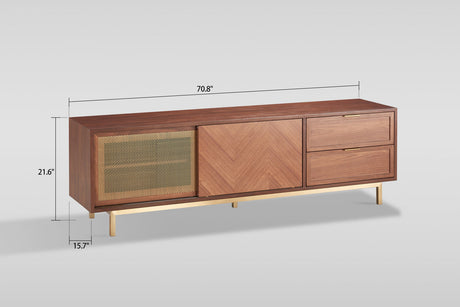 Milana Walnut Gold TV Console by New Era Innovations at Eve Furniture