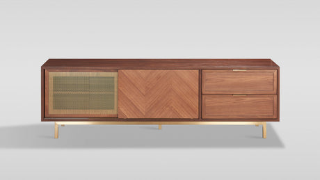 Milana Walnut Gold TV Console by New Era Innovations at Eve Furniture