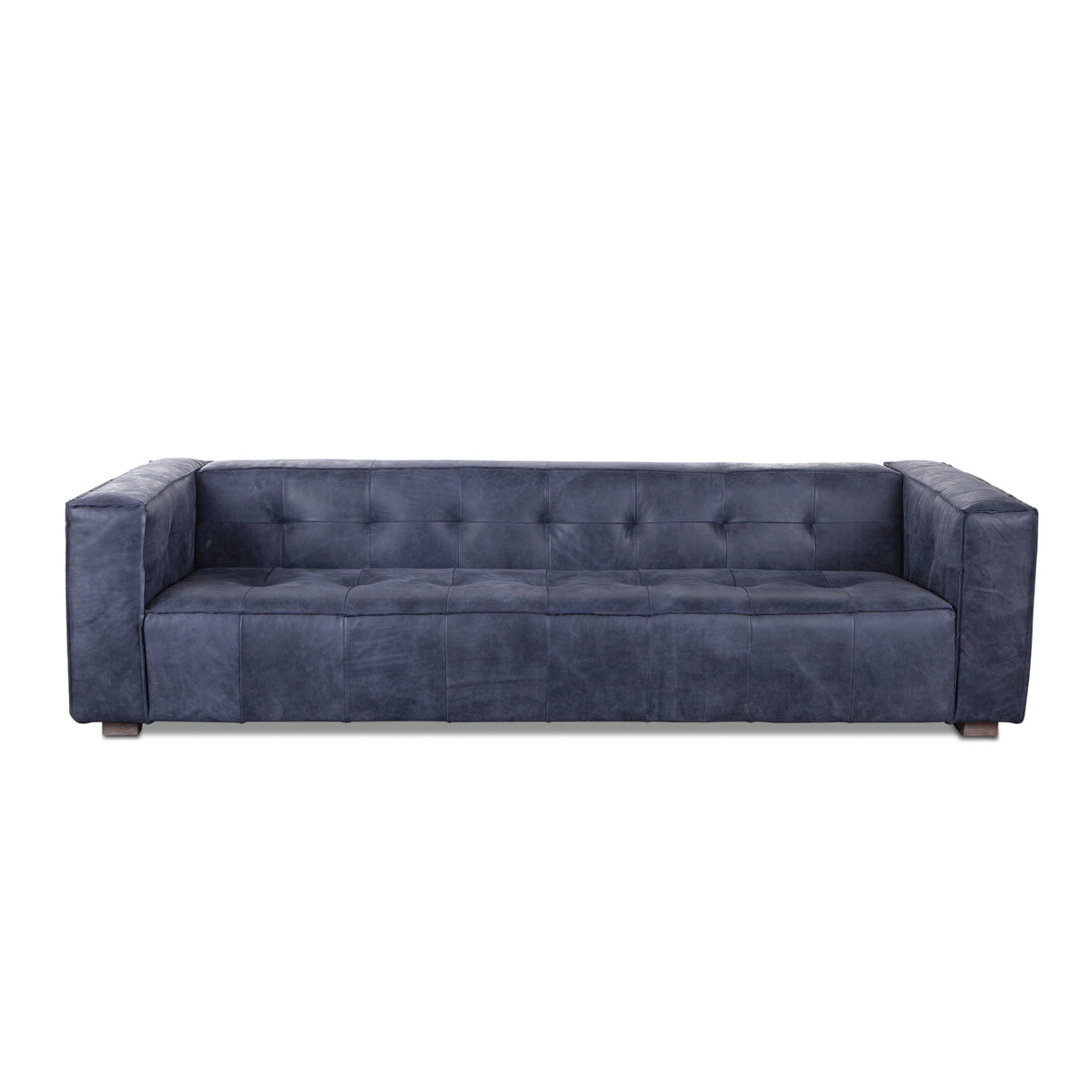 Milano 106" Sofa in Italian Blue Top Grain Leather by Home Trends & Design at Eve Furniture