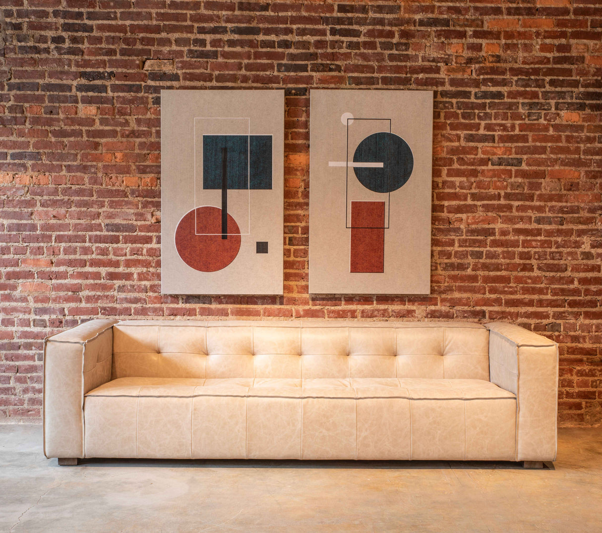 Milano 106" Sofa in Vintage Cream Top Grain Leather by Home Trends & Design at Eve Furniture
